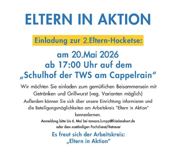 Einladung Eltern-Hocketse