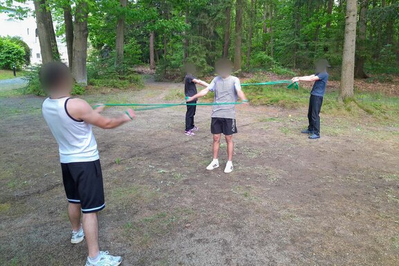 Das Fitnessprogramm auf dem Gelände war herausfordernd