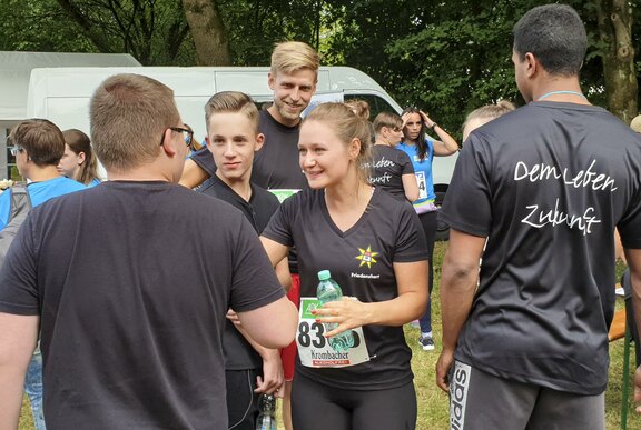 Am Friedenshort-Stand gab es reichlich Gelegenheit, sich zu begegnen und auszutauschen