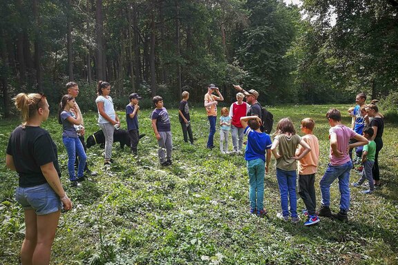 Die Kinder erkundeten unter Anleitung den Wald