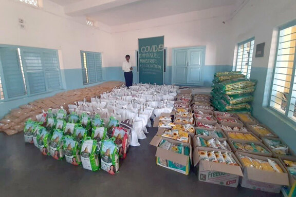 Die Lebensmittel sind zur Verteilung vorbereitet