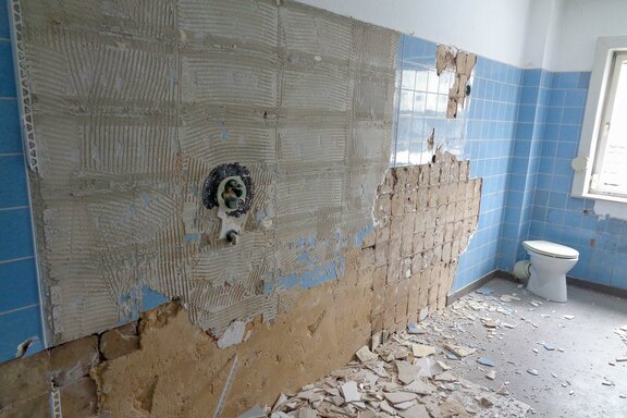 Das Bad während der Sanierung ...