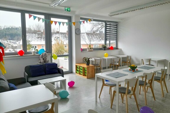 Die Räumlichkeiten wurden bunt geschmückt