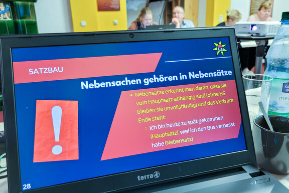 Im Seminarraum der Schreibwerkstatt