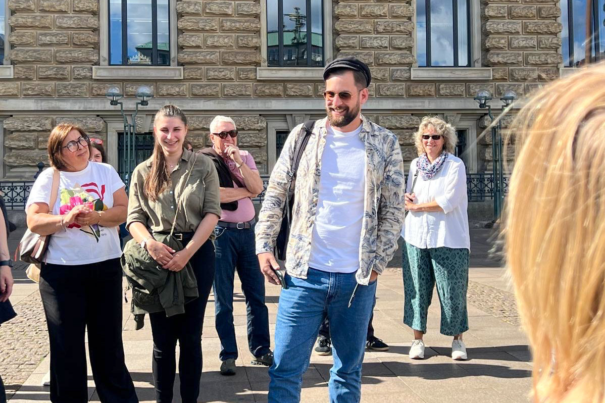 Begrüßung auf dem Hamburger Rathausplatz