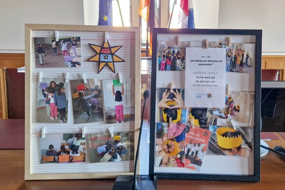 Die Kinder stellten ihre Rechte fotografisch und in einer Collage dar