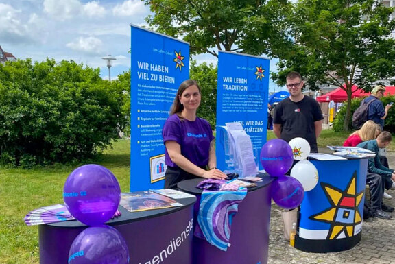 Der Friedenshort teilte sich den Stand mit dem Personalservice der Diakonie Mecklenburg-Vorpommern
