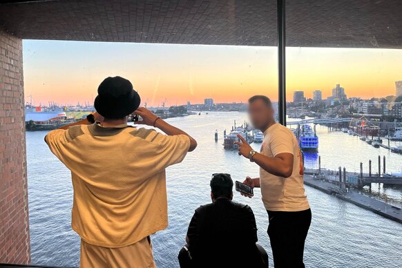Tolle Aussicht über den Hamburger Hafen